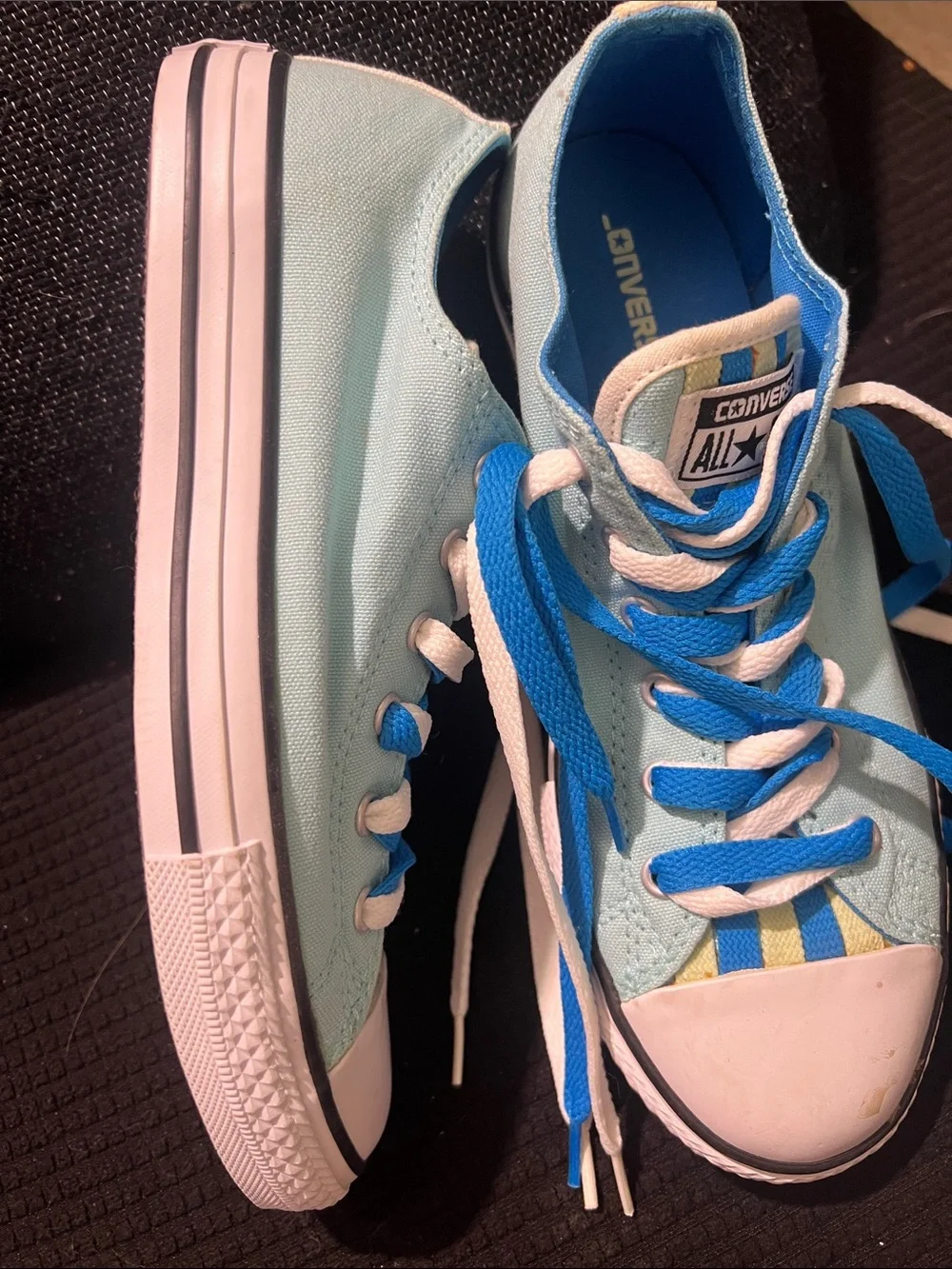 Converse Kids Light Blue Low-Top Sneakers with Blue Accents